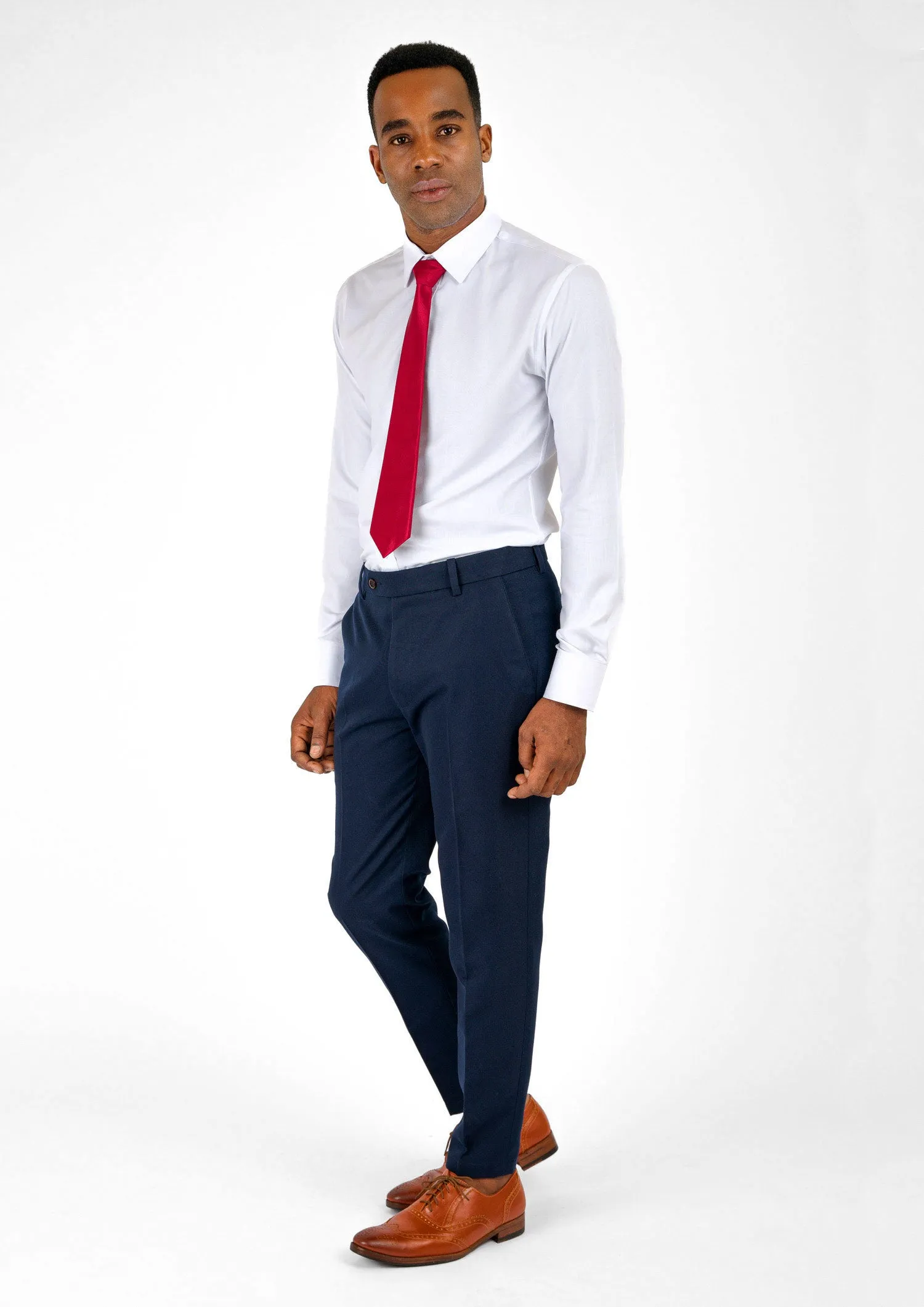 Navy Cotton Chino Pants