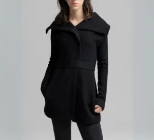 NFP - Boiled Wool Flared Jacket in Black