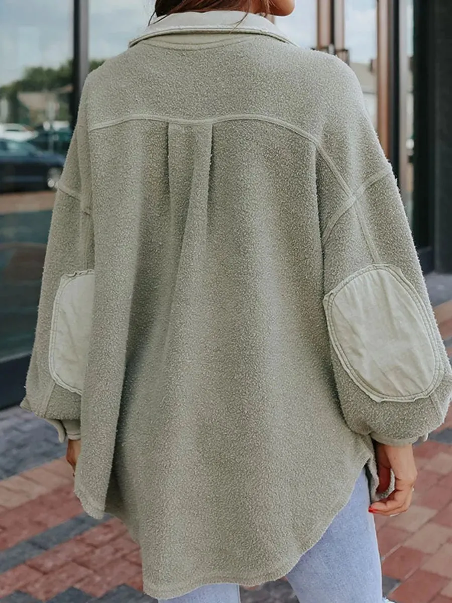 Oversized Sherpa Button-Up Jacket