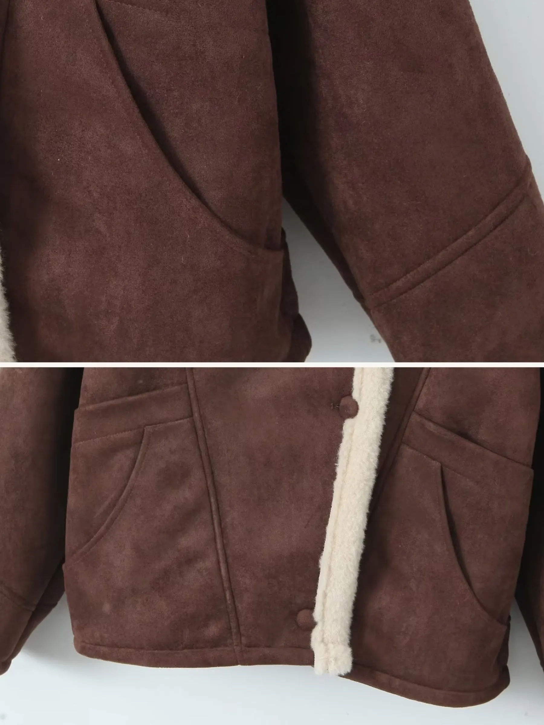 Payton Faux Suede Shearling Coat