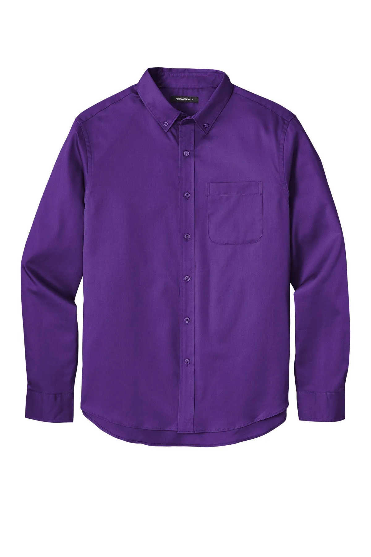 Port Authority® Long Sleeve SuperPro React™ Twill Shirt - Purple