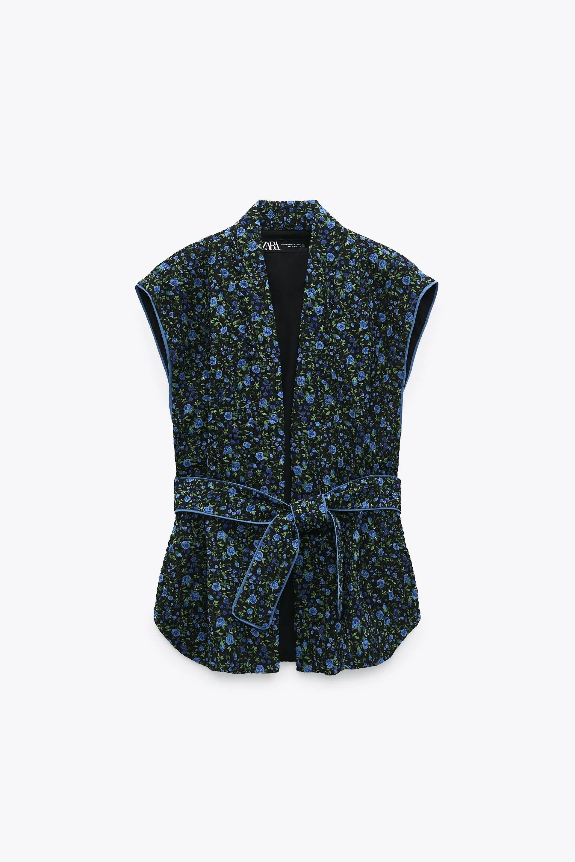 QUILTED FLORAL PRINT WAISTCOAT