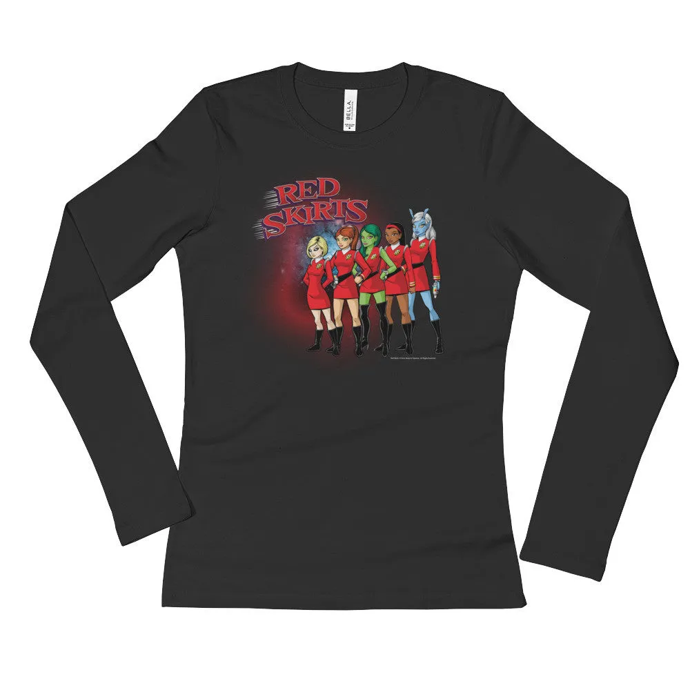 Red Skirts Security Team Fitted Long Sleeve Fitted T-Shirt