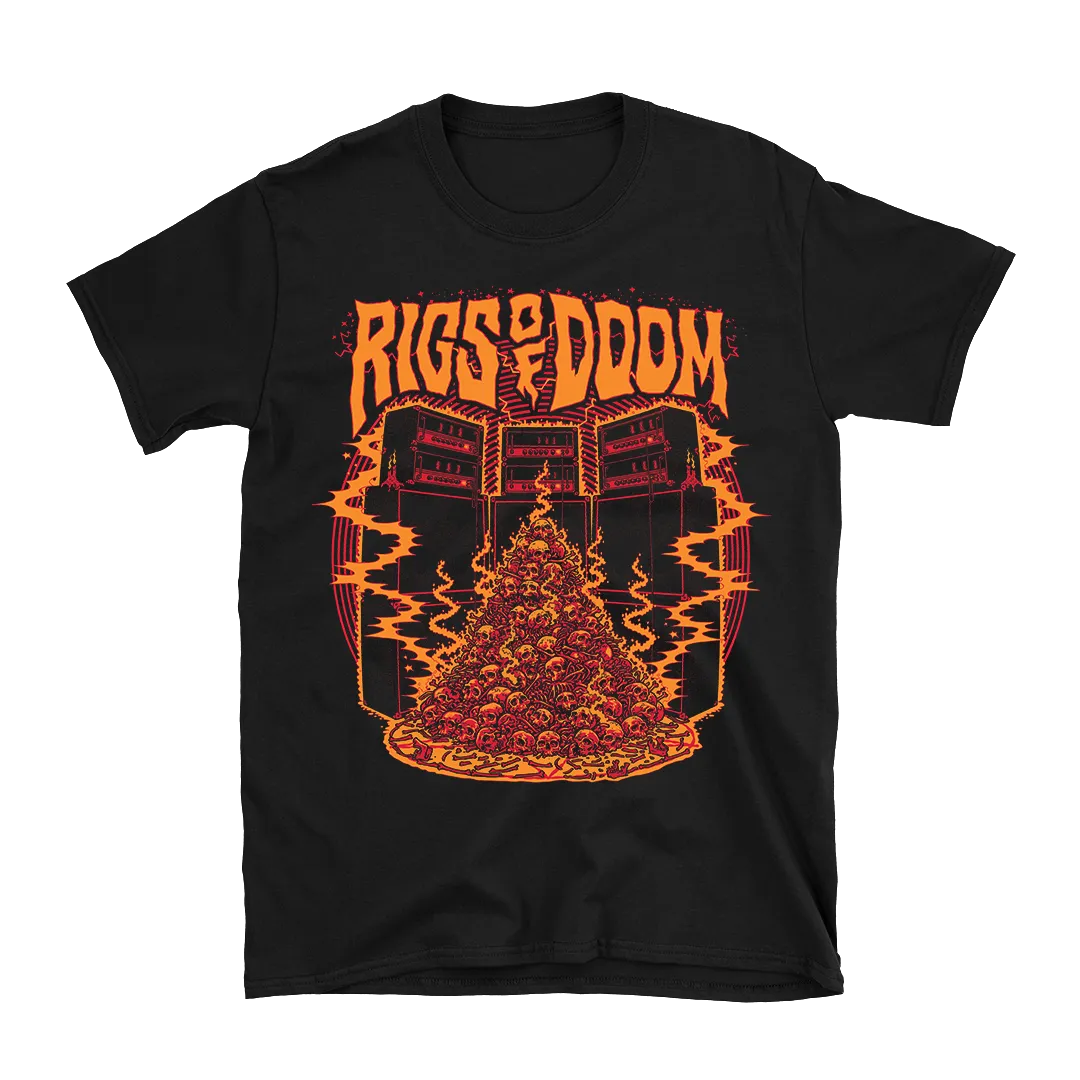 Rigs of Doom - Electric Skulls (Orange) T-Shirt - Black