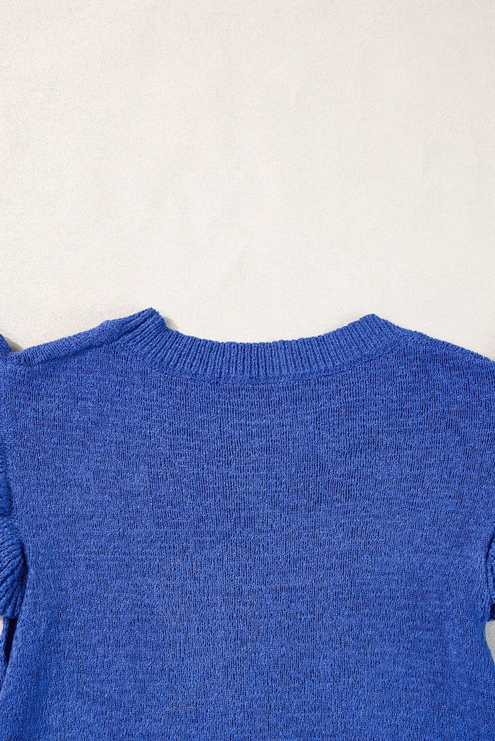 Ruffle Sleeve Knitted Sweater Top