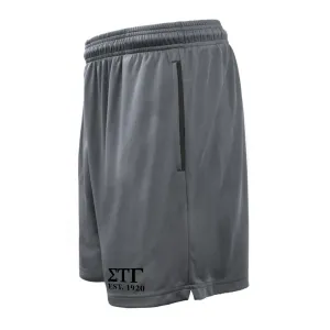 Sig Tau 7in Grey Pocketed Shorts