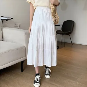 Summer Skirts Vintage High Waist Elastic Chiffon Skirts