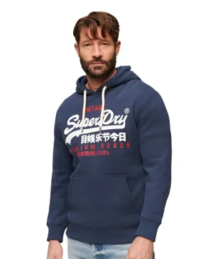 Superdry Mens Vintage Logo Duo Hoodie Lauren Navy