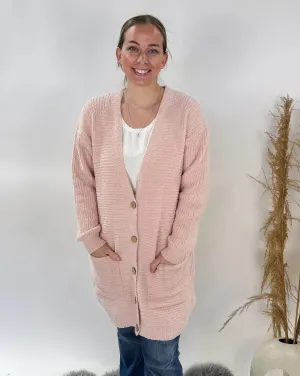 V-Neck Cardigan w/ Pockets & Button Closure