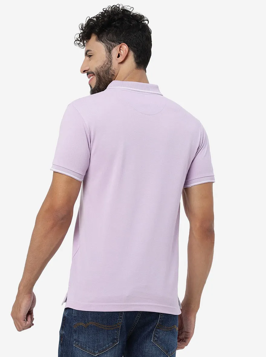 Violet Solid Slim Fit Polo T-Shirt | Greenfibre