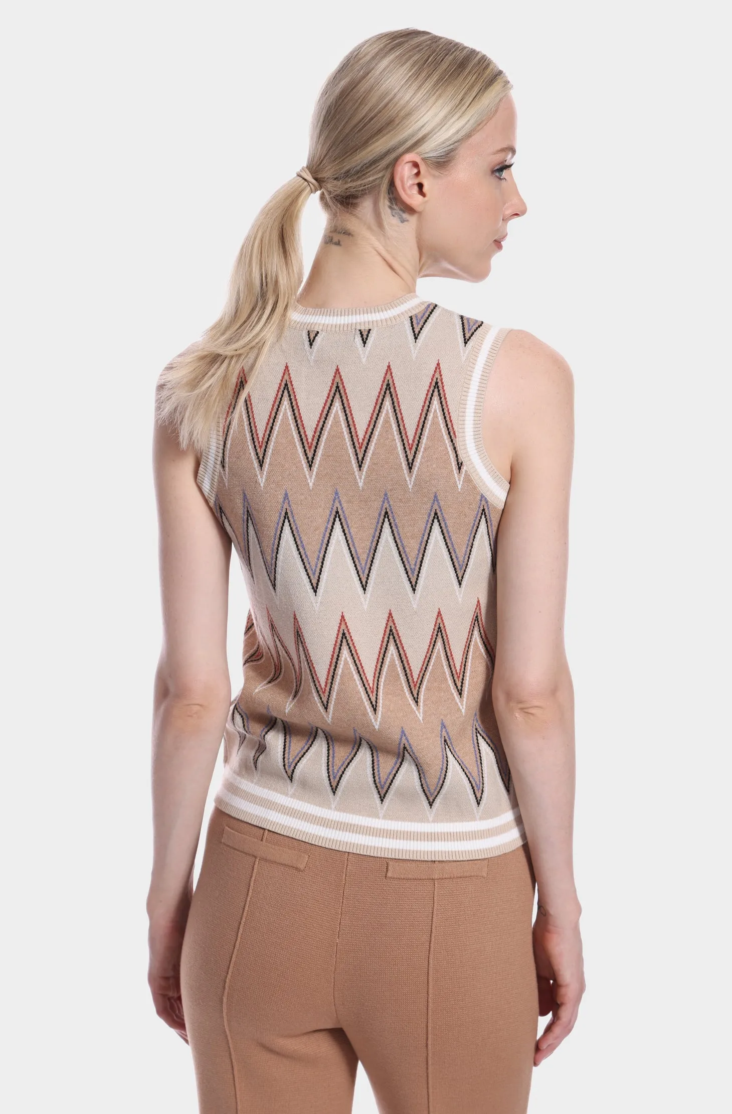 Viscose Blend Chevron Vest