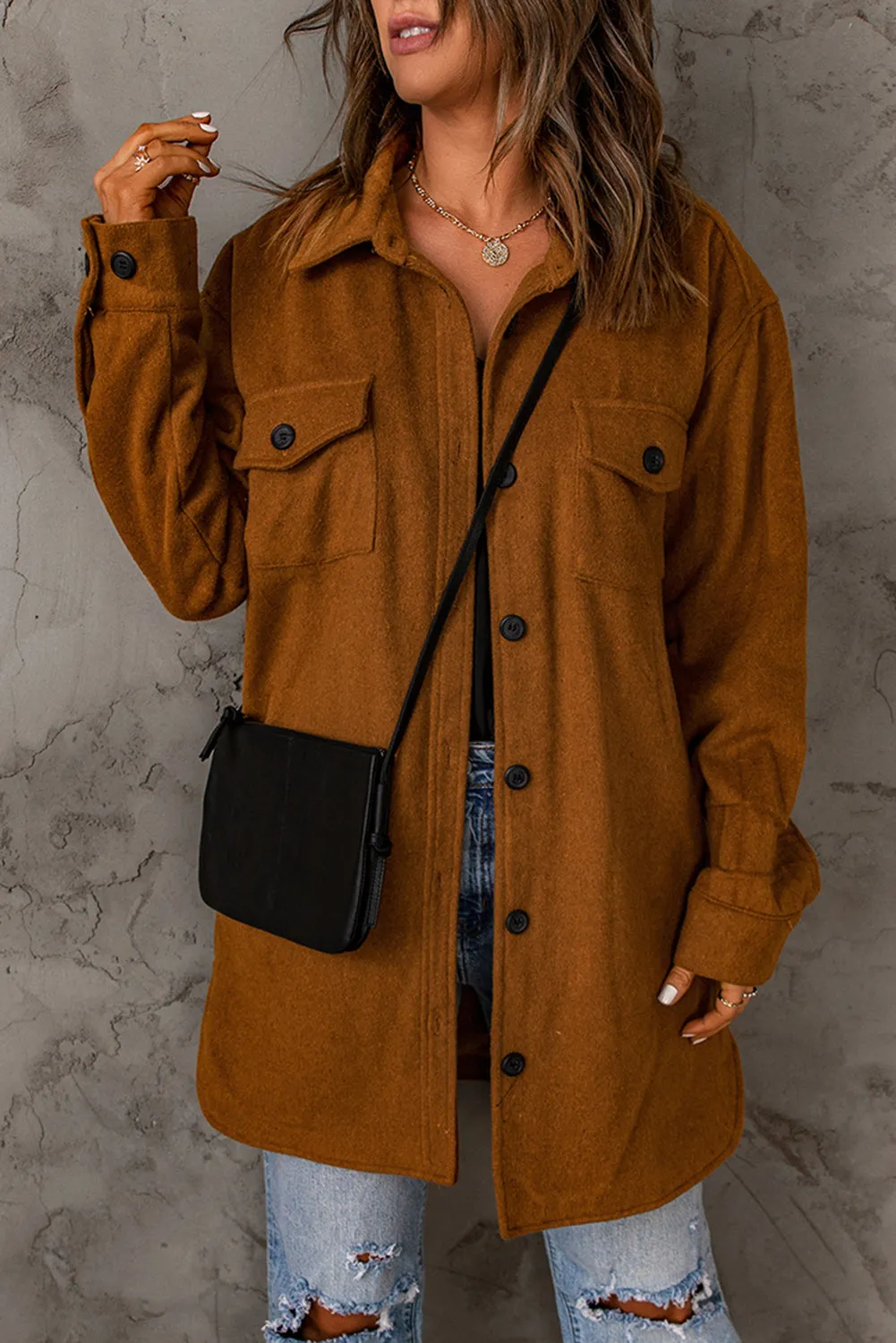 Winter Brown Shirt Jacket