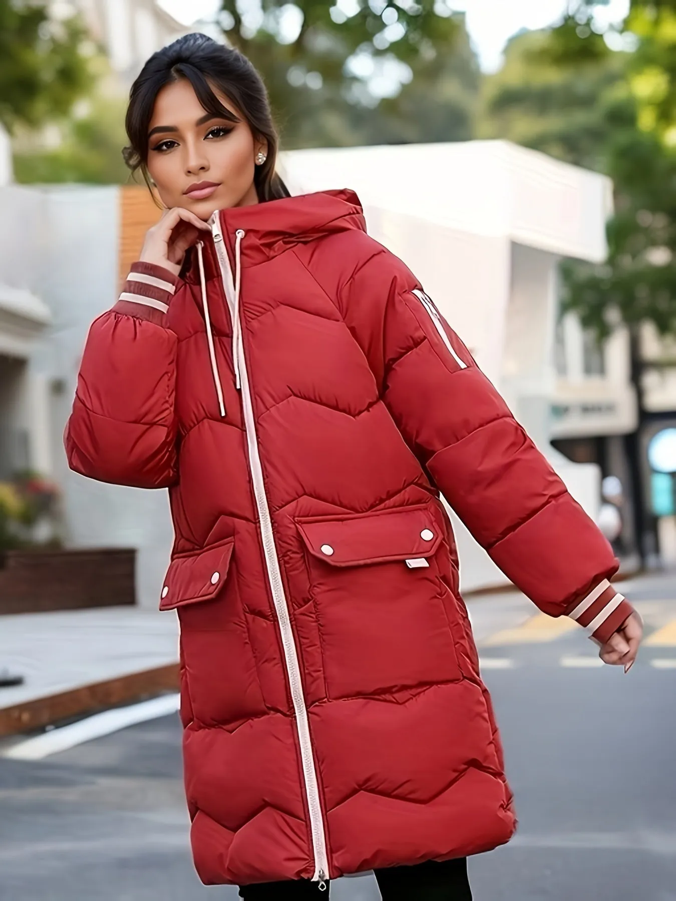 Women’s Casual Zip-Up Hoodie Drawstring Puffy Coat | Perfect for Casual Days