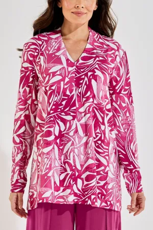 Women's Thera Tunic Top | Warm Angelica Abstract Leaves