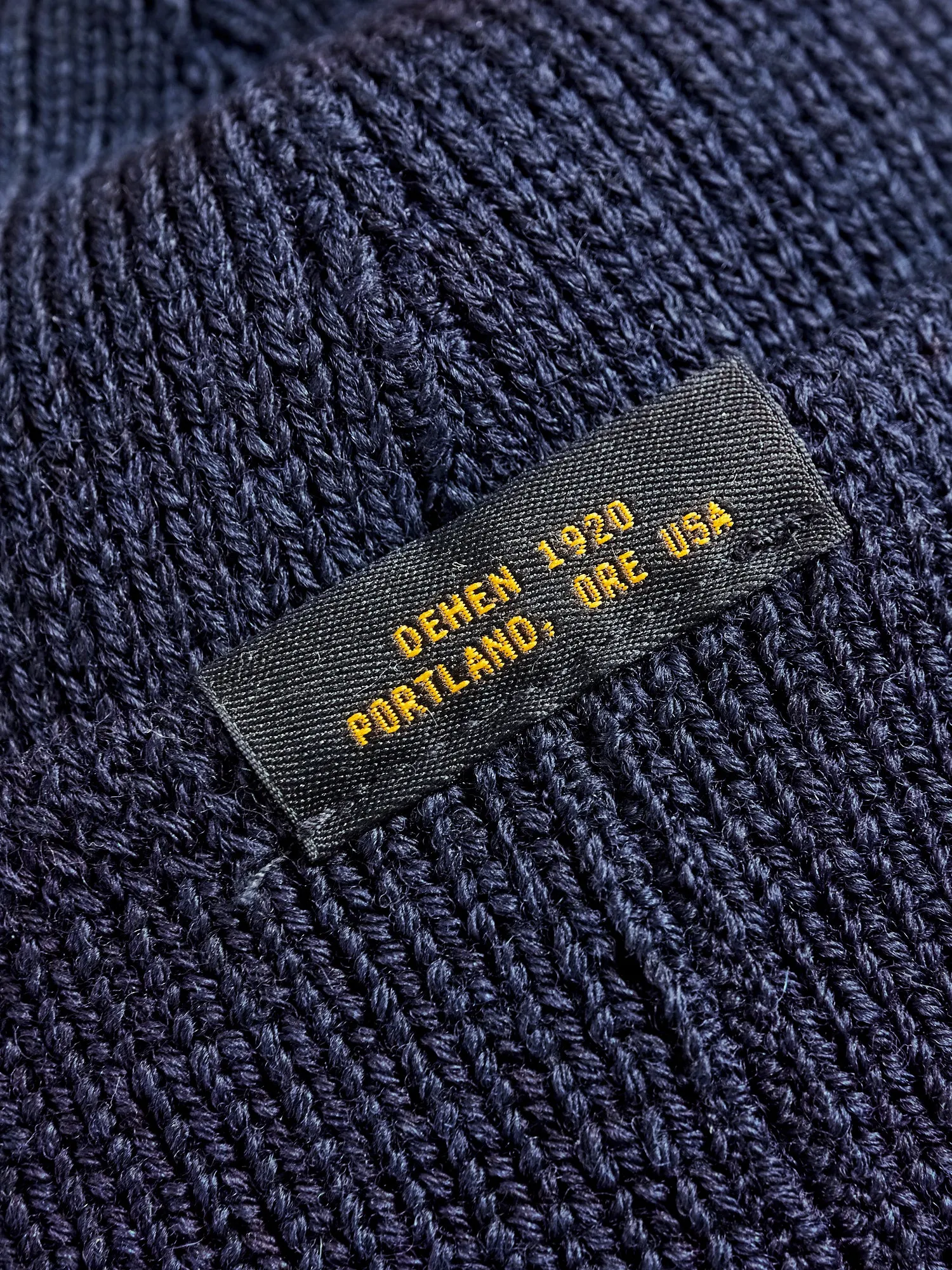 Wool Knit Watch Cap in Dark Navy