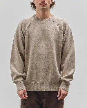 Yoko Sakamoto Unisex Raglan Crewneck Knit, Beige