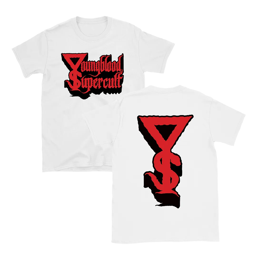 Youngblood Supercult - Black & Red Logo & Symbol T-Shirt - White