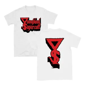 Youngblood Supercult - Black & Red Logo & Symbol T-Shirt - White